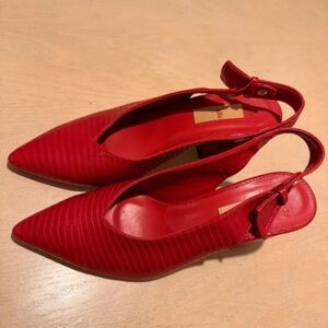 Elle Vibrant Red Slingback Heels